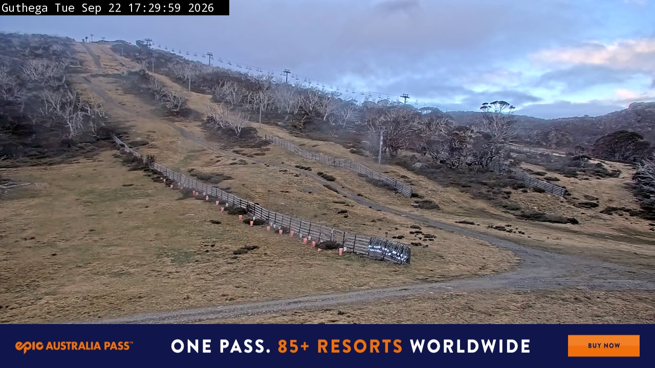 Perisher Guthega snow cam captured at 22 September 2026 at 5:40 pm AEST