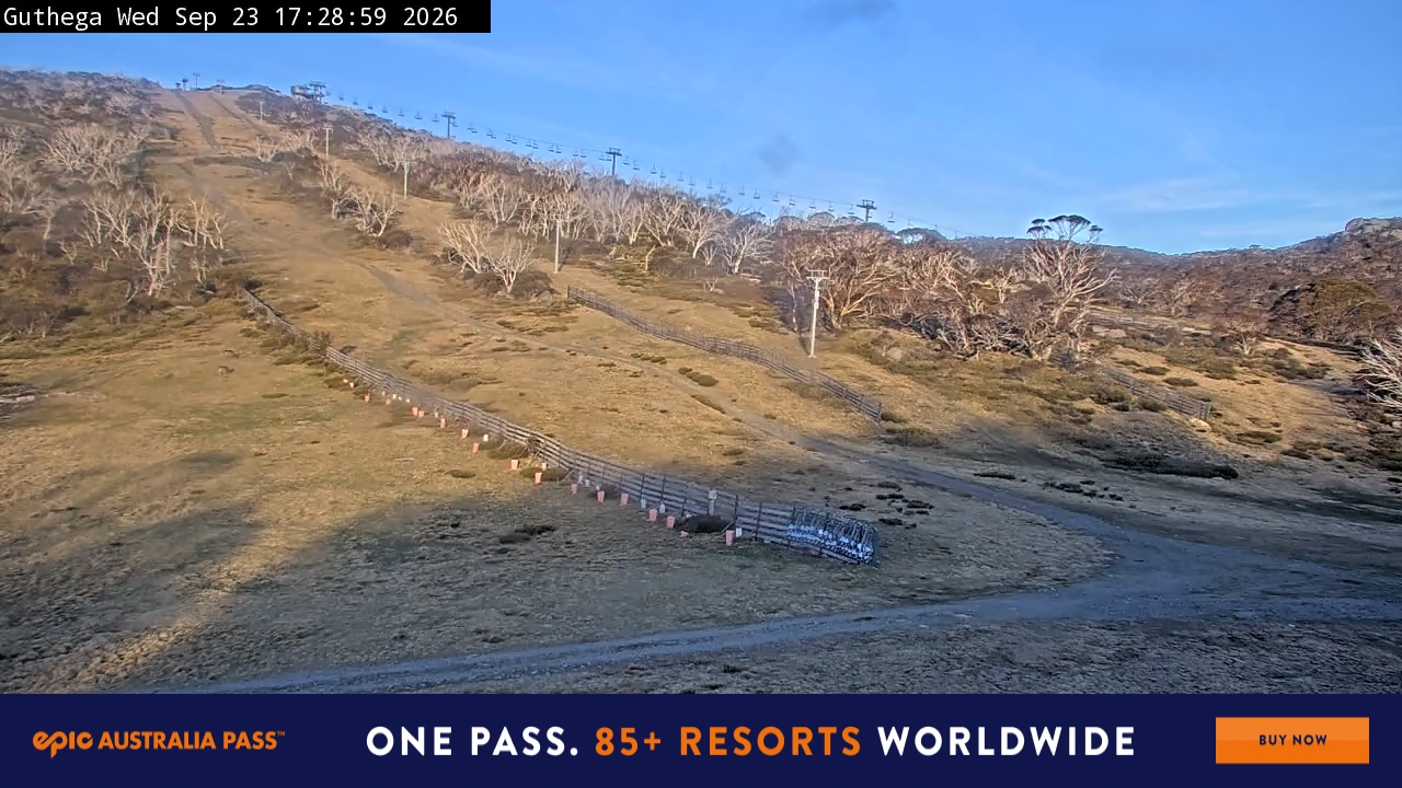 Perisher Guthega snow cam captured at 23 September 2026 at 5:31 pm AEST