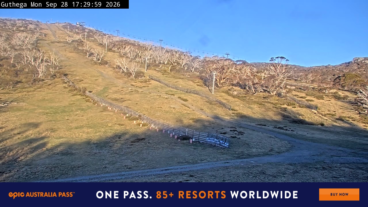 Perisher Guthega snow cam captured at 28 September 2026 at 5:40 pm AEST