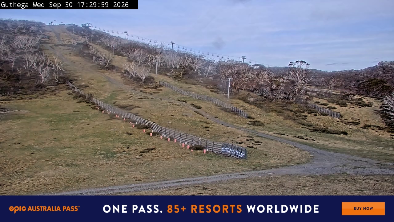 Perisher Guthega snow cam captured at 30 September 2026 at 5:34 pm AEST