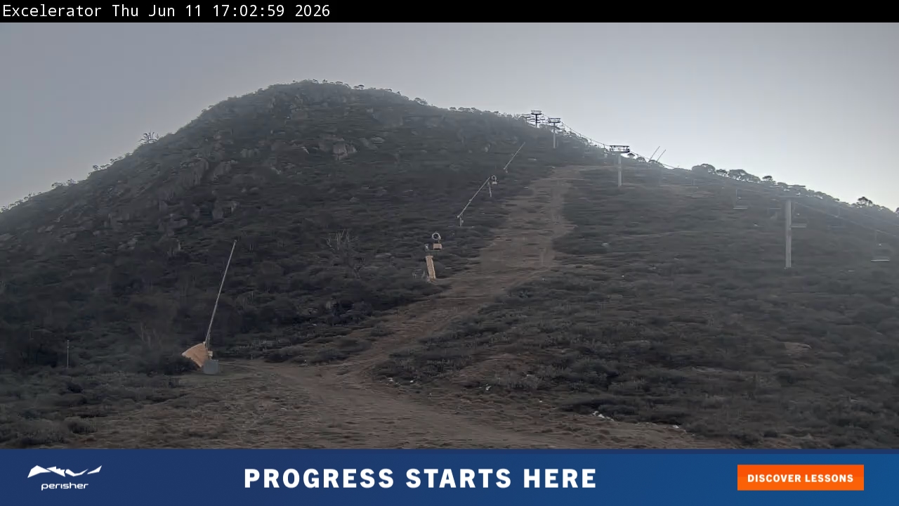 Perisher Excelerator snow cam captured at 11 June 2026 at 5:08 pm AEST