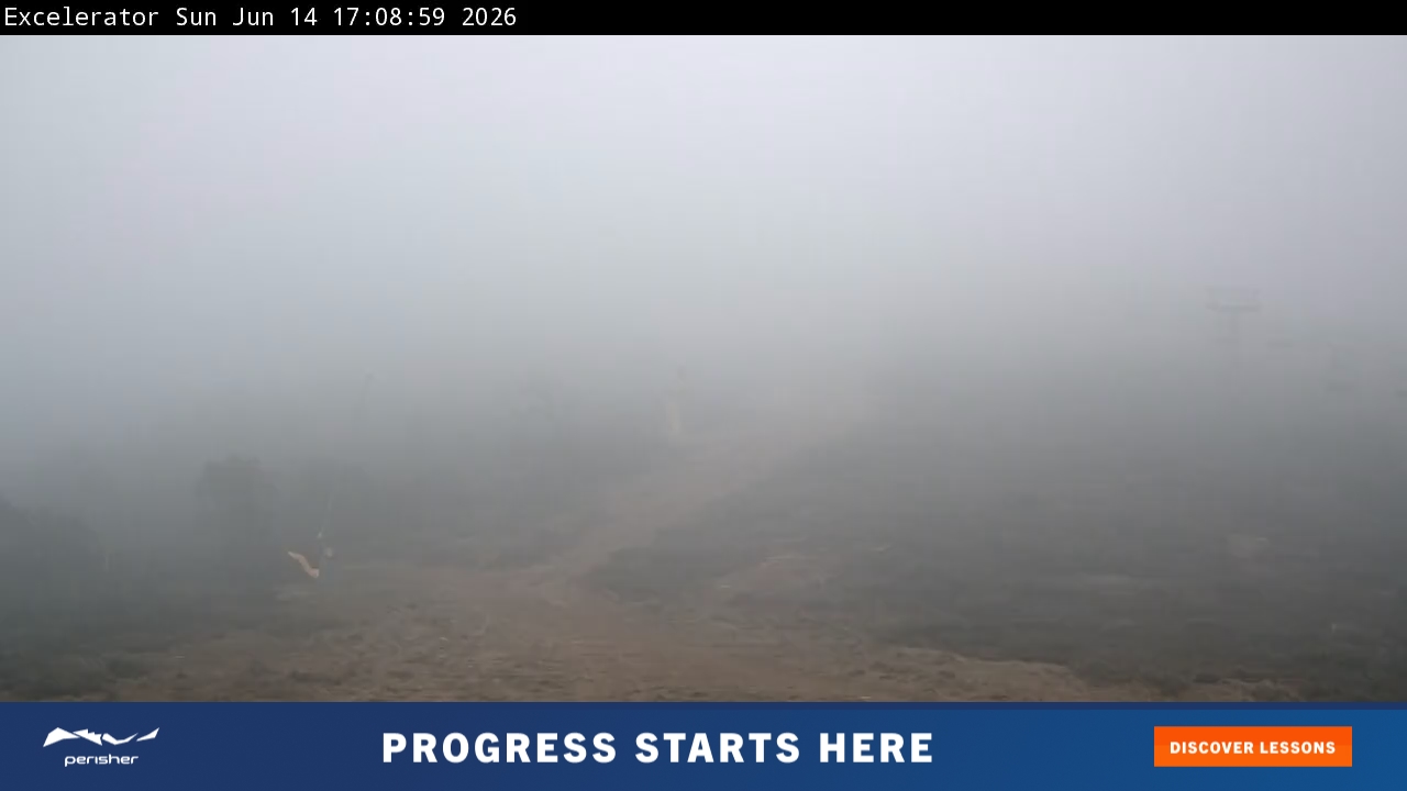 Perisher Excelerator snow cam captured at 14 June 2026 at 5:14 pm AEST