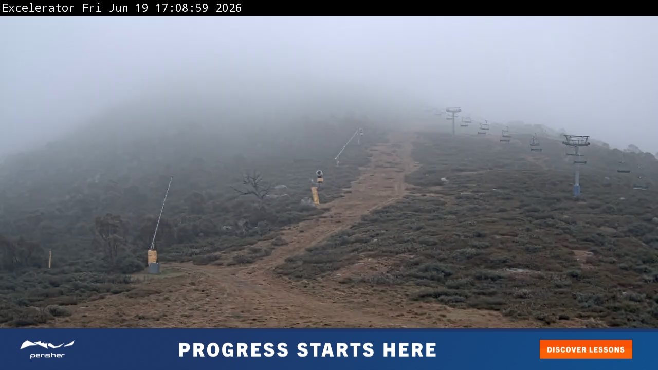 Perisher Excelerator snow cam captured at 19 June 2026 at 5:11 pm AEST