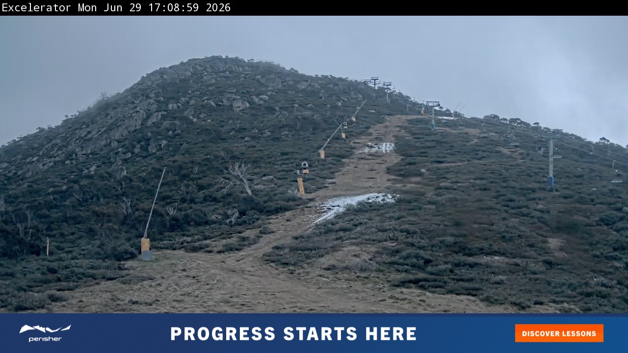 Perisher Excelerator snow cam captured at 29 June 2026 at 5:12 pm AEST