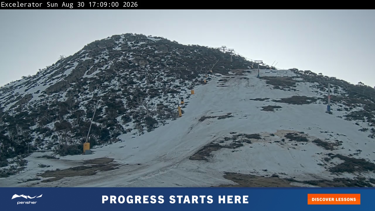 Perisher Excelerator snow cam captured at 30 August 2026 at 5:13 pm AEST