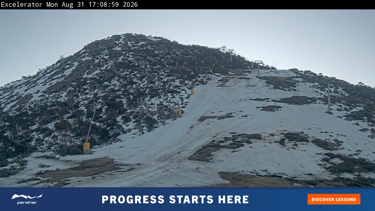Perisher Excelerator snow cam captured at 31 August 2026 at 5:14 pm AEST