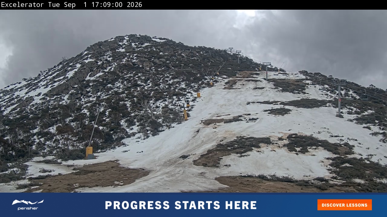 Perisher Excelerator snow cam captured at 1 September 2026 at 5:41 pm AEST