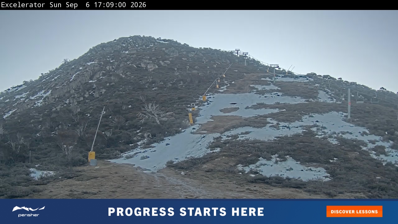 Perisher Excelerator snow cam captured at 6 September 2026 at 5:15 pm AEST