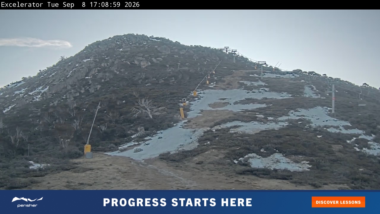 Perisher Excelerator snow cam captured at 8 September 2026 at 5:12 pm AEST