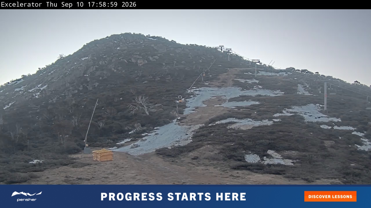 Perisher Excelerator snow cam captured at 10 September 2026 at 6:08 pm AEST