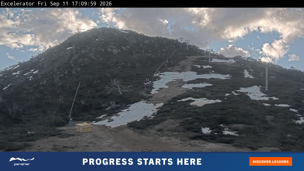 Perisher Excelerator snow cam captured at 11 September 2026 at 5:14 pm AEST