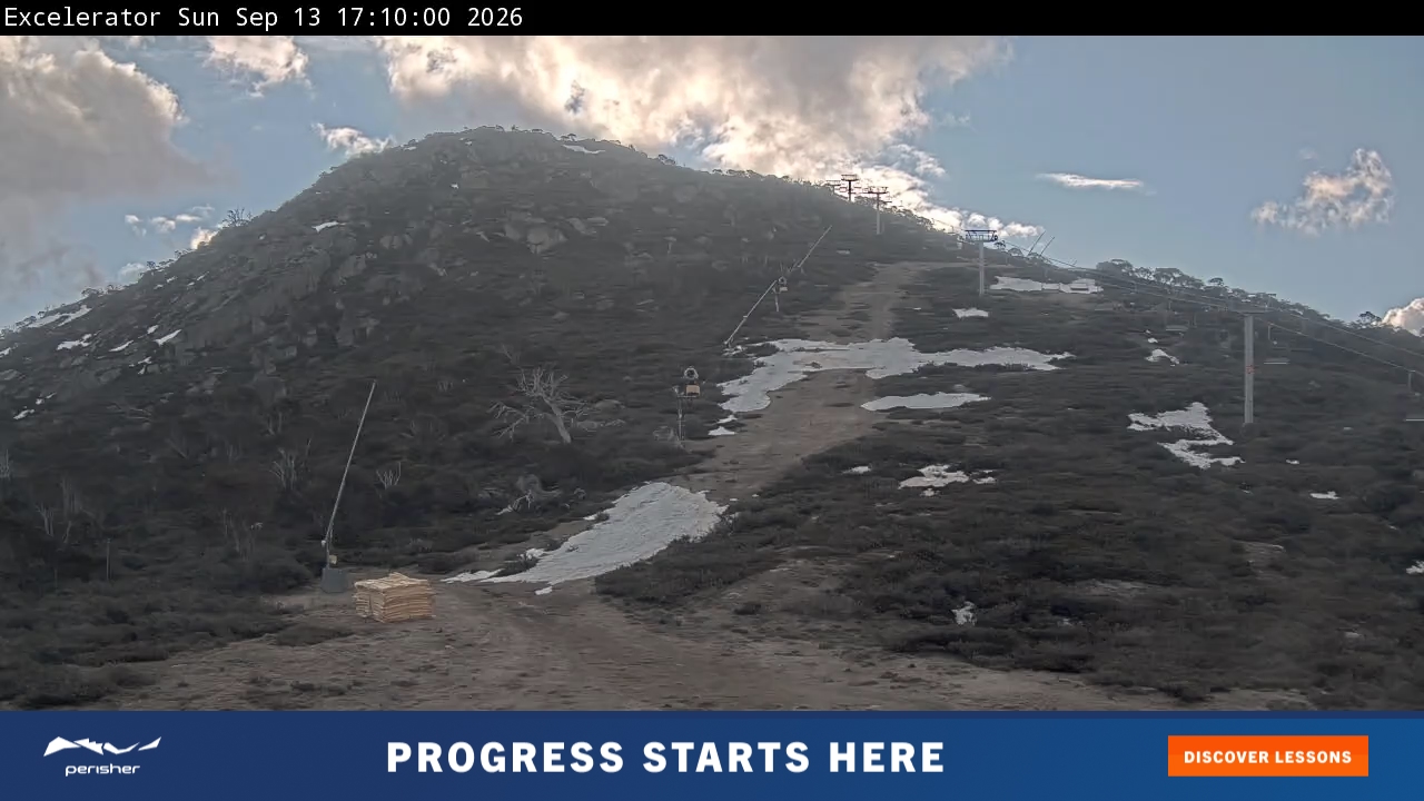 Perisher Excelerator snow cam captured at 13 September 2026 at 5:10 pm AEST