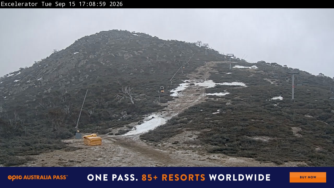 Perisher Excelerator snow cam captured at 15 September 2026 at 5:19 pm AEST