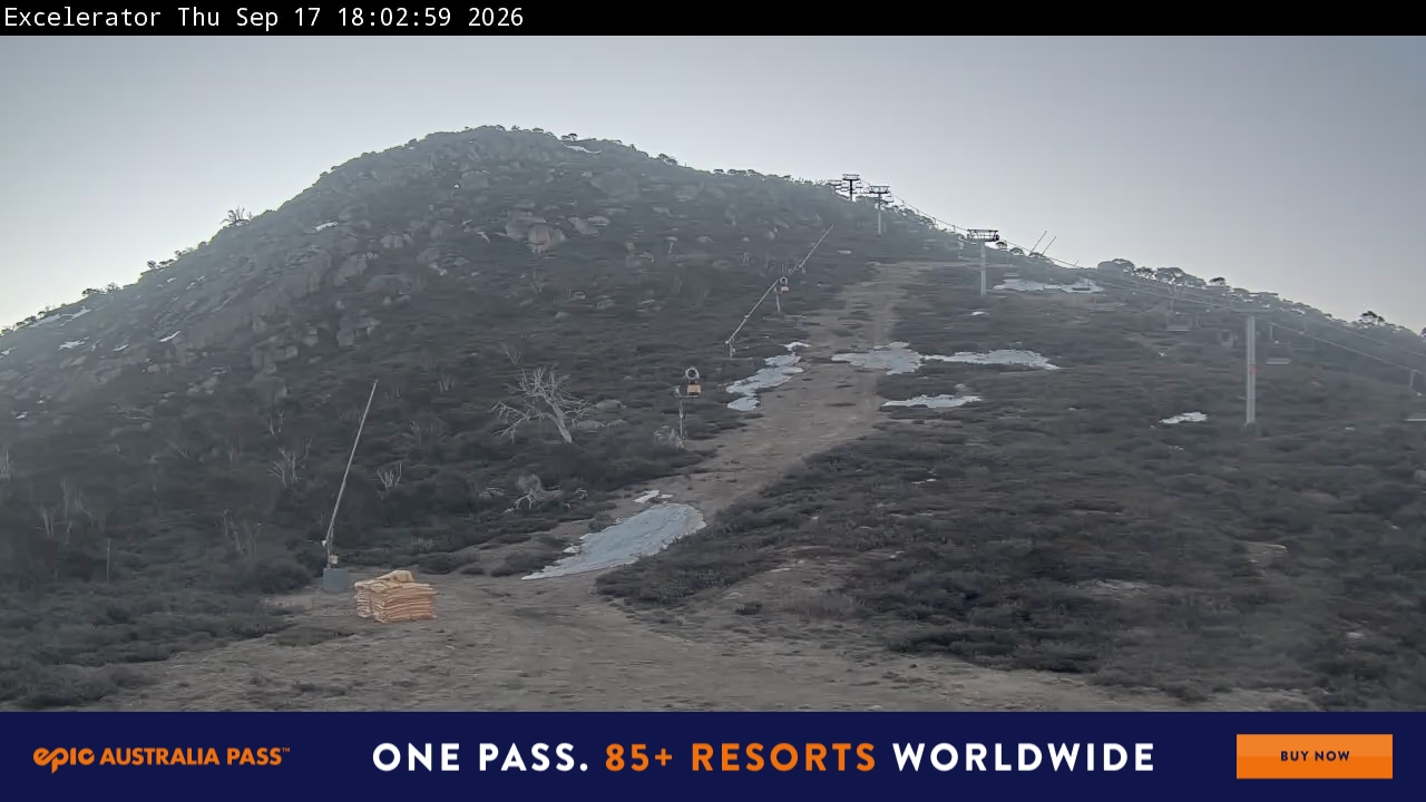 Perisher Excelerator snow cam captured at 17 September 2026 at 6:07 pm AEST