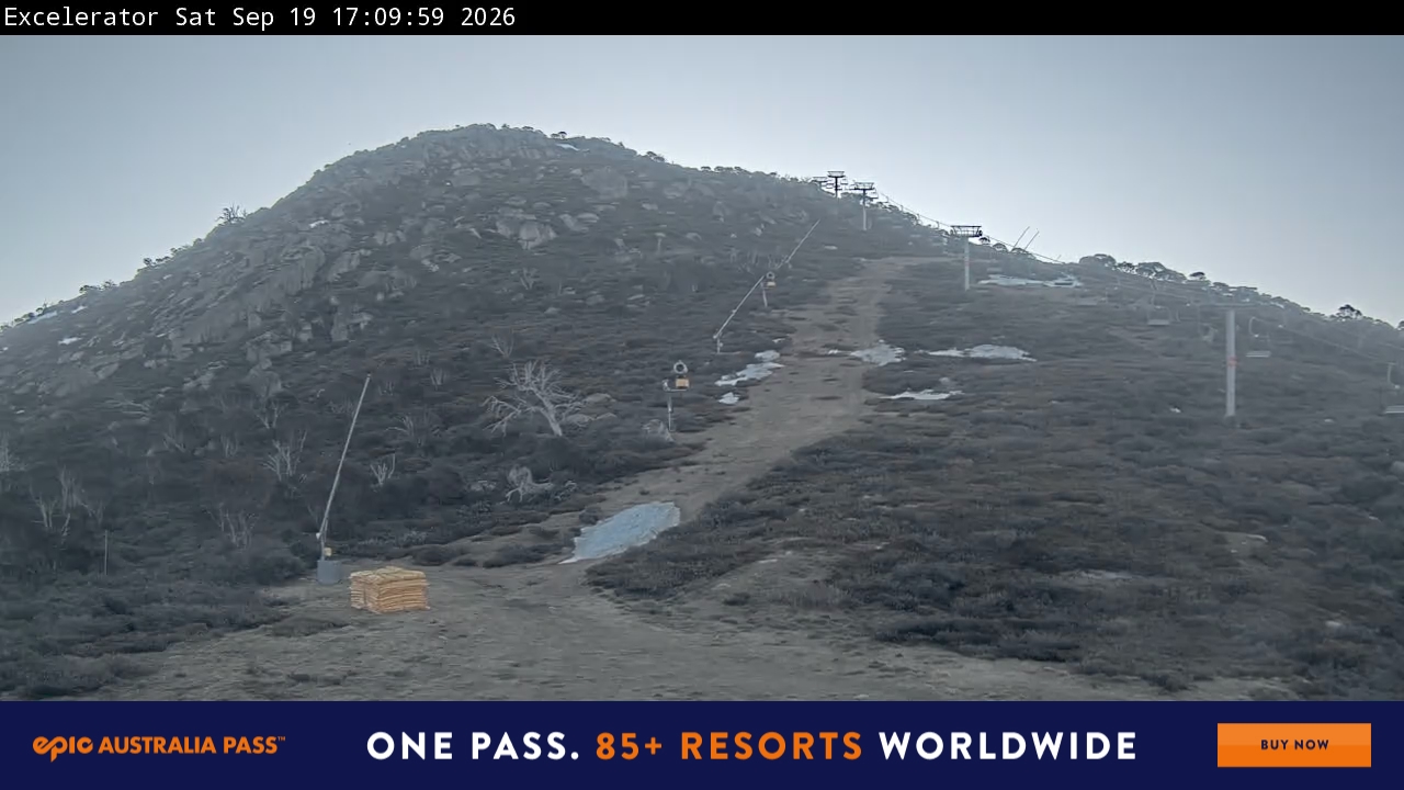 Perisher Excelerator snow cam captured at 19 September 2026 at 5:15 pm AEST
