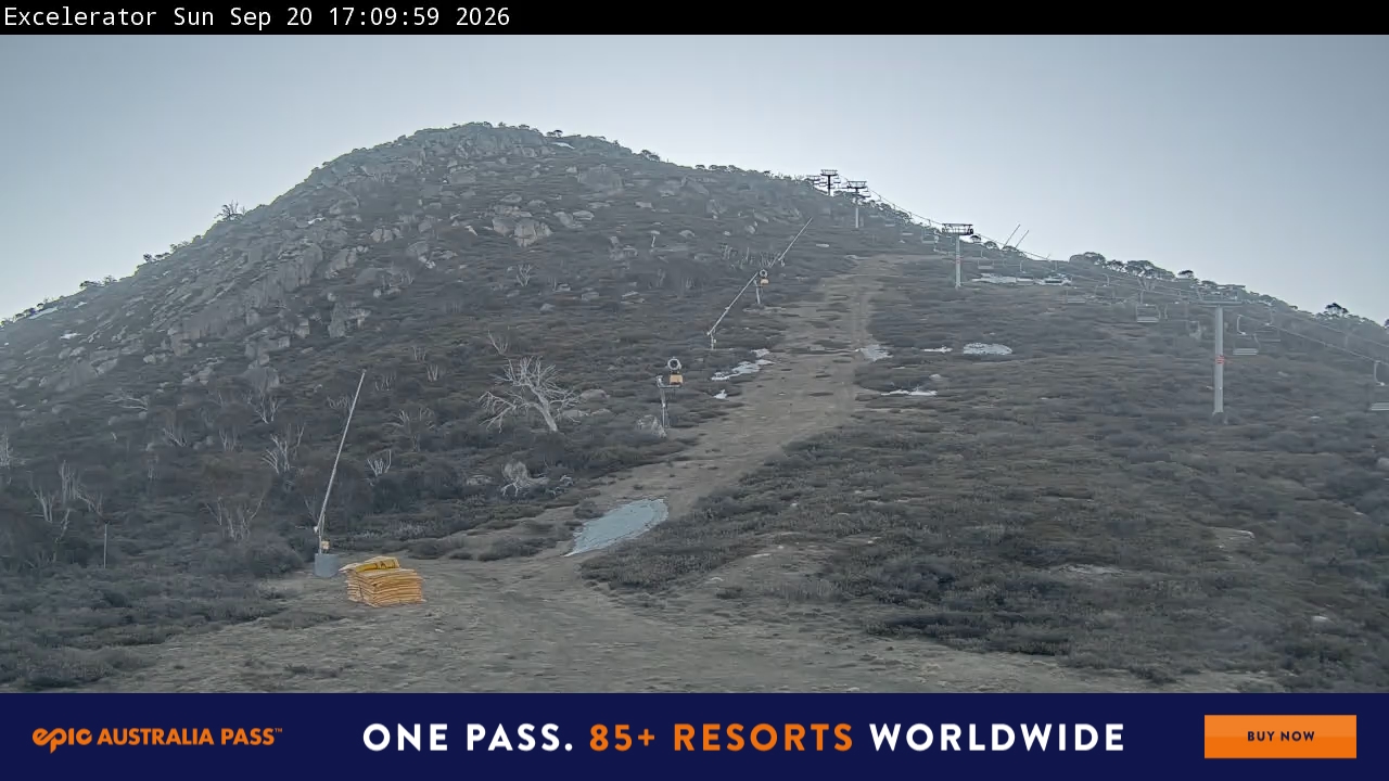 Perisher Excelerator snow cam captured at 20 September 2026 at 5:19 pm AEST