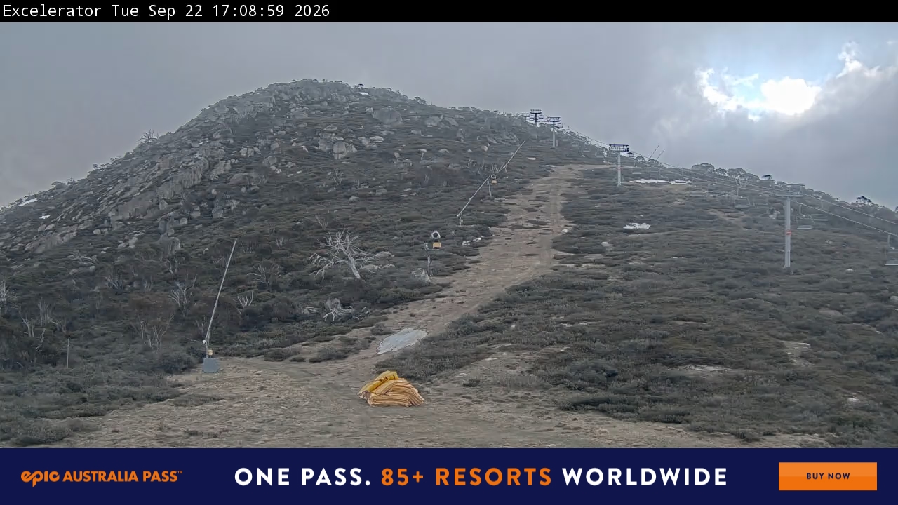 Perisher Excelerator snow cam captured at 22 September 2026 at 5:10 pm AEST