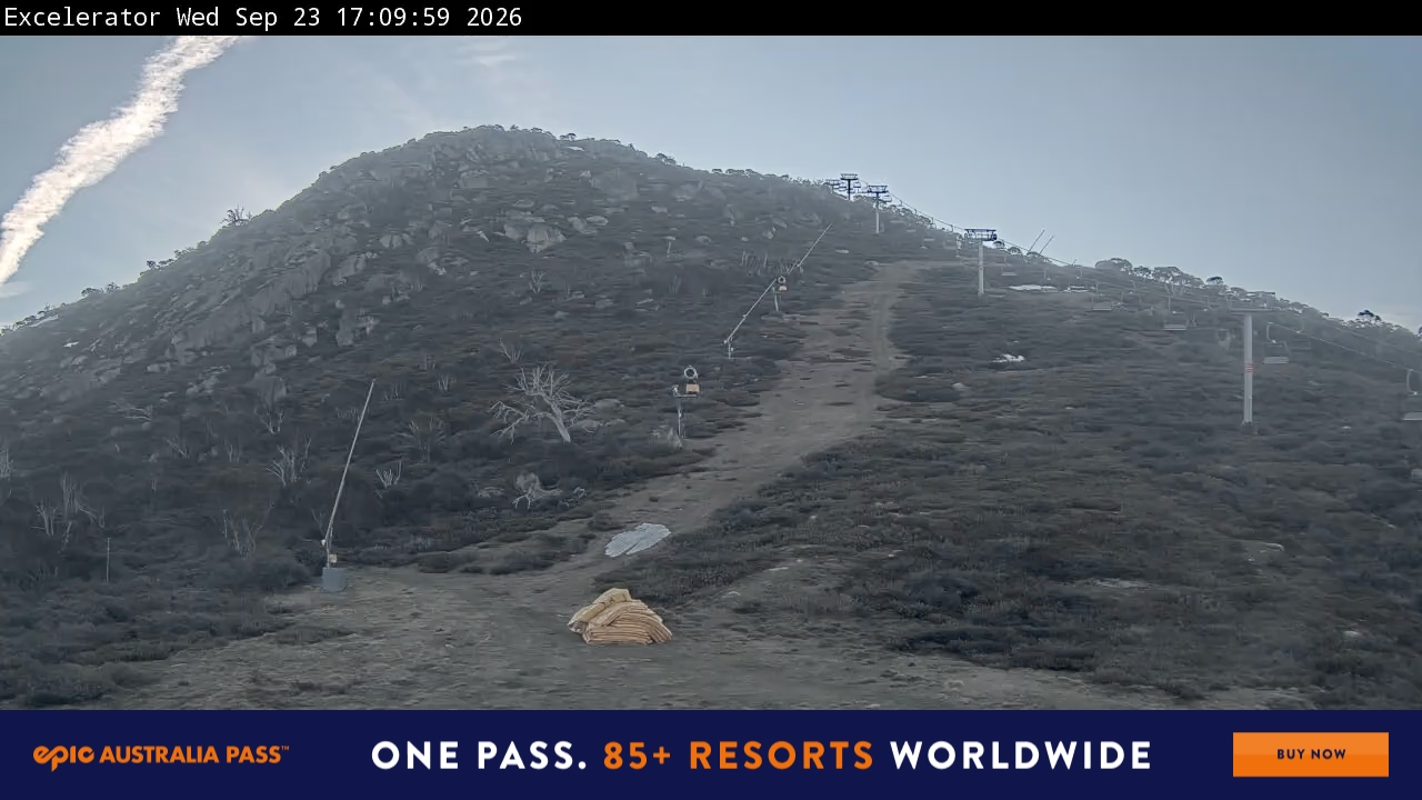 Perisher Excelerator snow cam captured at 23 September 2026 at 5:12 pm AEST