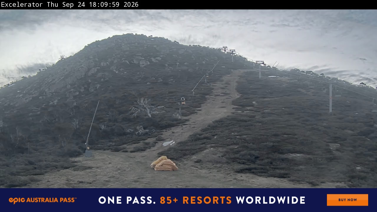 Perisher Excelerator snow cam captured at 24 September 2026 at 6:19 pm AEST
