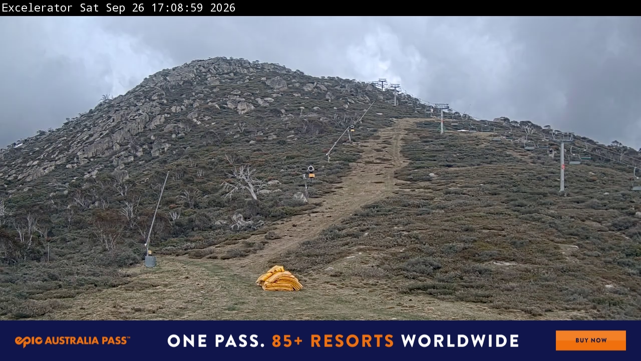 Perisher Excelerator snow cam captured at 26 September 2026 at 5:16 pm AEST