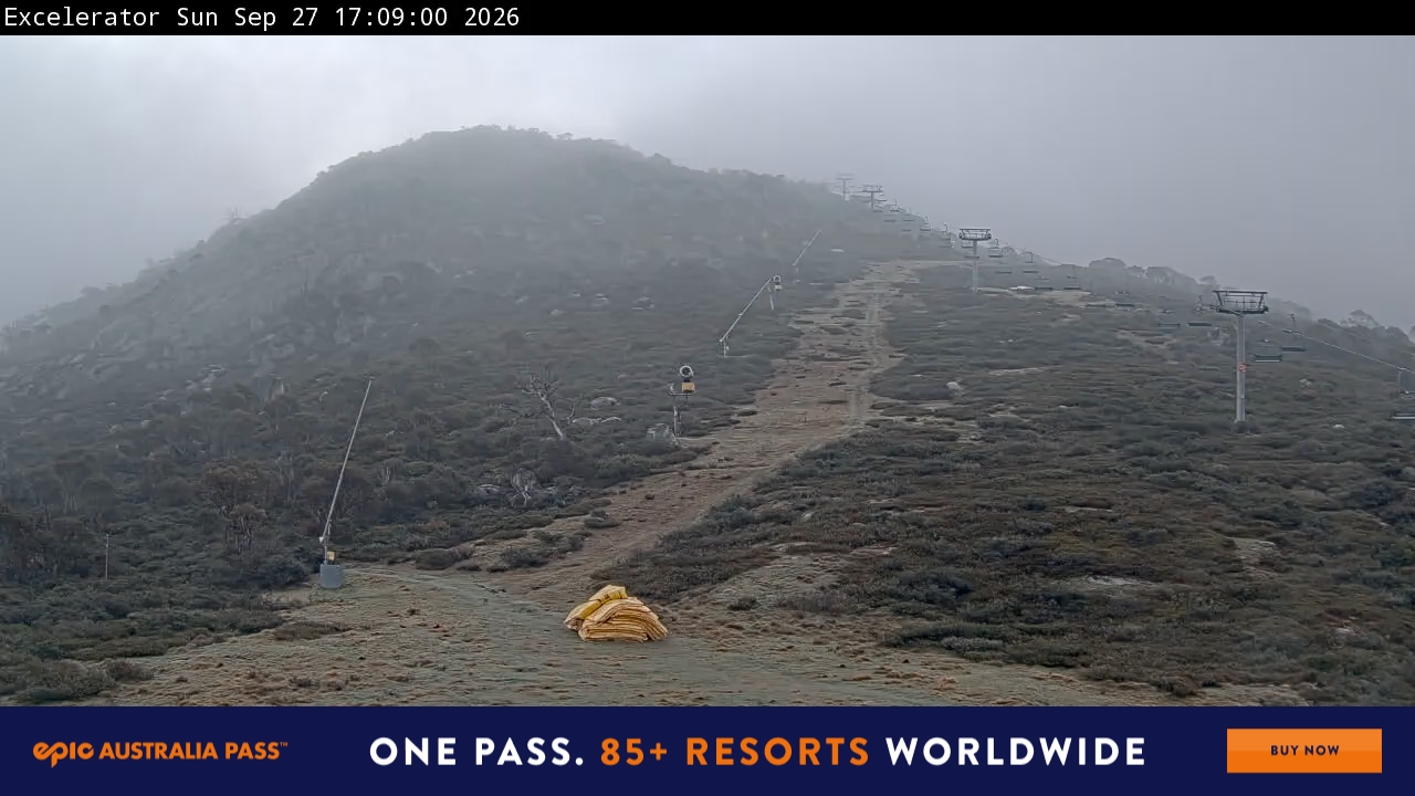 Perisher Excelerator snow cam captured at 27 September 2026 at 6:21 pm AEST