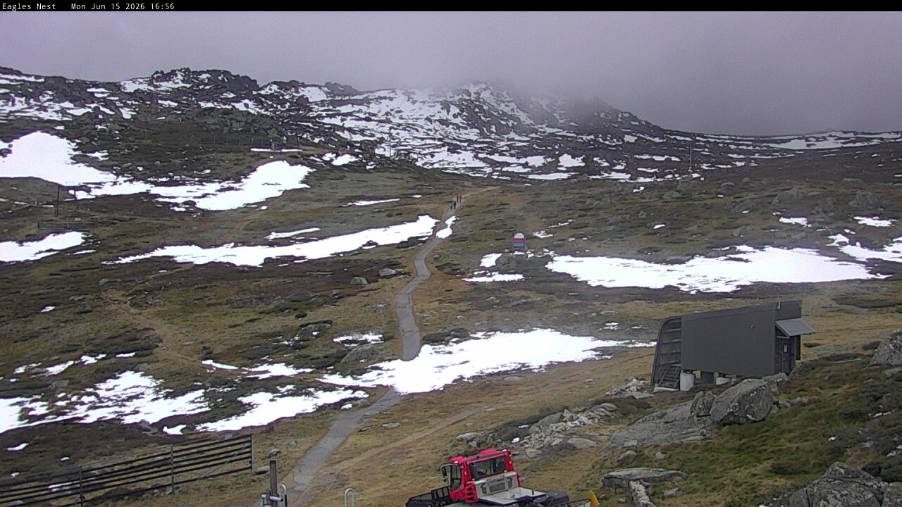 Thredbo Kosciuszko Walking Track snow cam captured at 15 June 2026 at 5:02 pm AEST