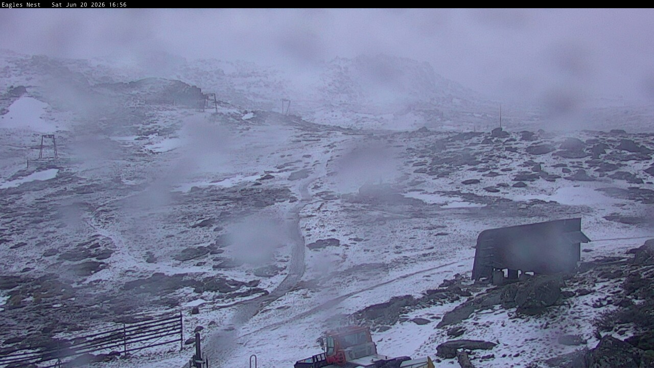 Thredbo Kosciuszko Walking Track snow cam captured at 20 June 2026 at 4:57 pm AEST