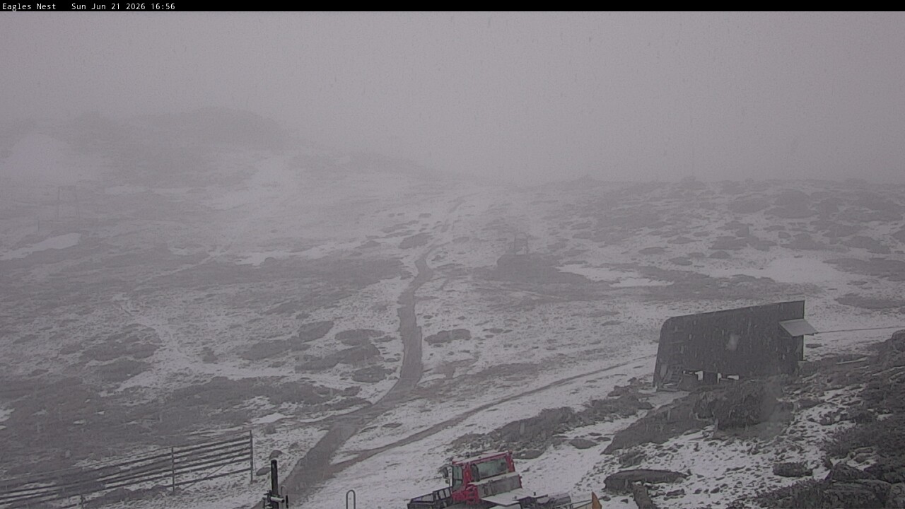 Thredbo Kosciuszko Walking Track snow cam captured at 21 June 2026 at 4:59 pm AEST