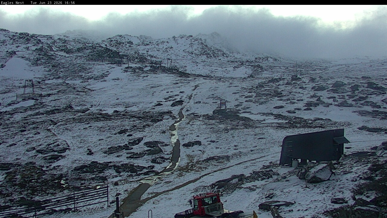 Thredbo Kosciuszko Walking Track snow cam captured at 23 June 2026 at 4:58 pm AEST