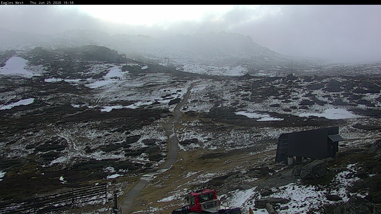 Thredbo Kosciuszko Walking Track snow cam captured at 25 June 2026 at 4:58 pm AEST