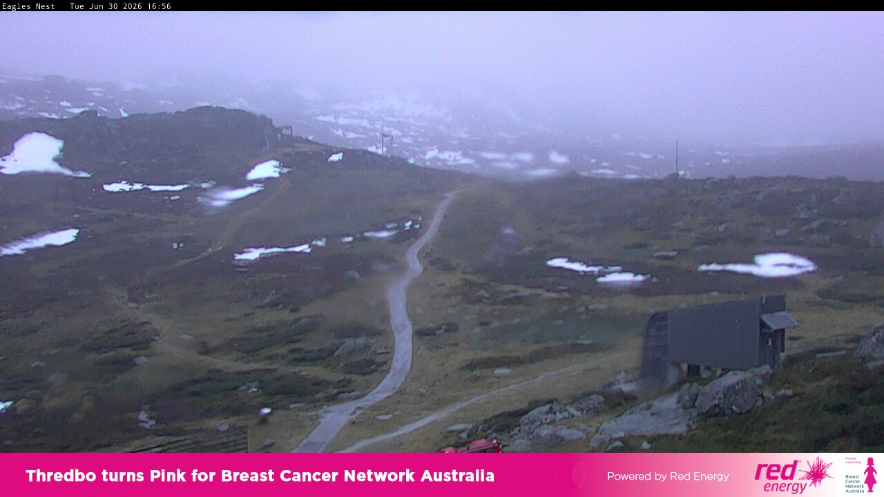 Thredbo Kosciuszko Walking Track snow cam captured at 30 June 2026 at 4:59 pm AEST