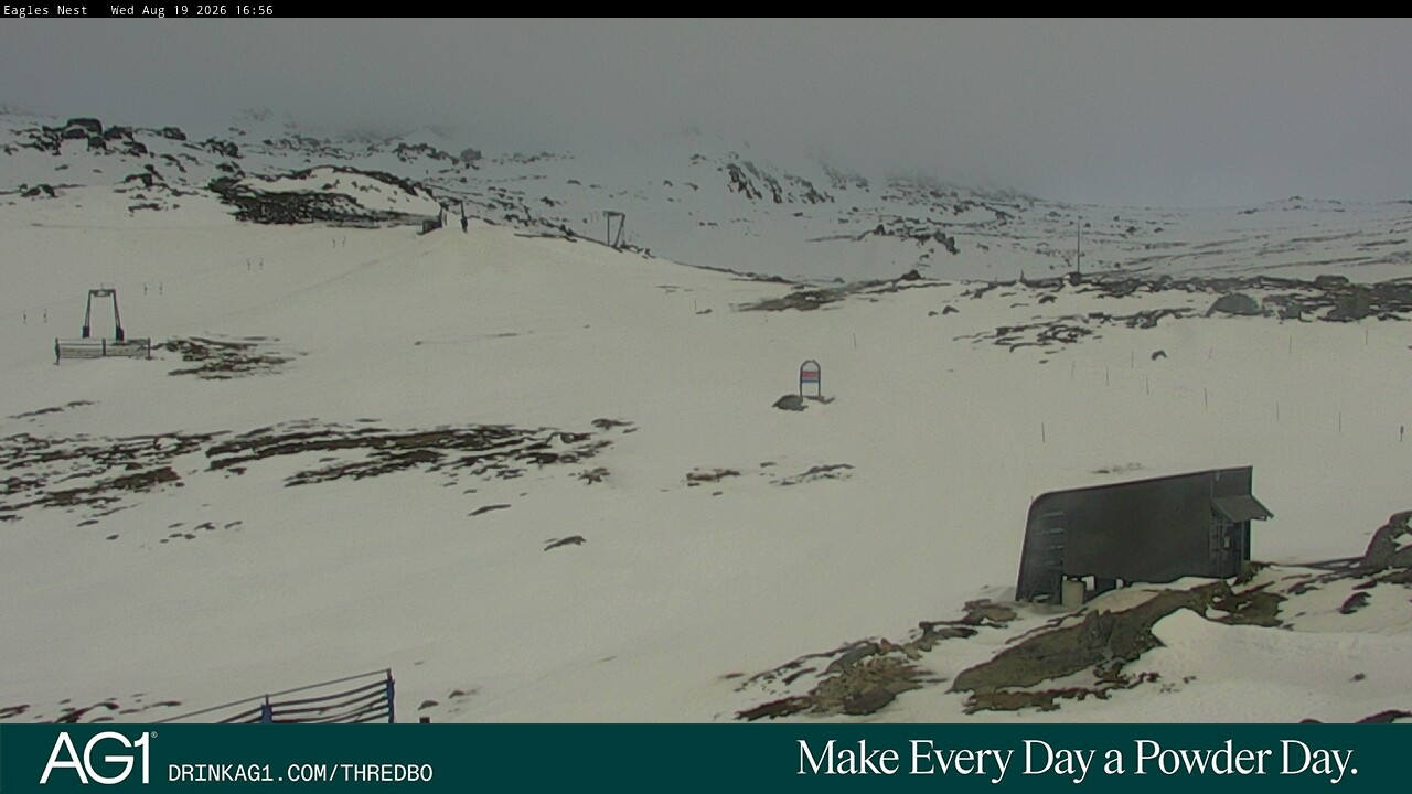 Thredbo Kosciuszko Walking Track snow cam captured at 19 August 2026 at 5:01 pm AEST