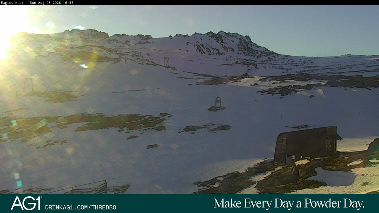 Thredbo Kosciuszko Walking Track snow cam captured at 23 August 2026 at 5:05 pm AEST