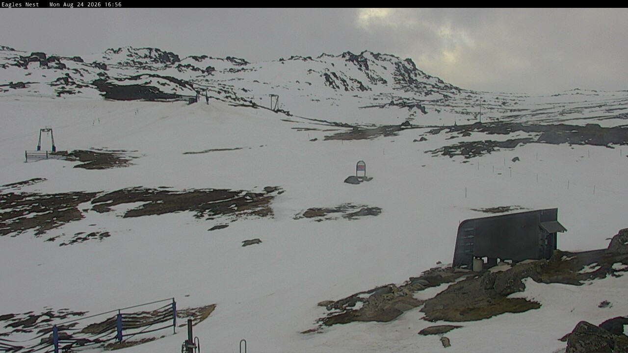 Thredbo Kosciuszko Walking Track snow cam captured at 24 August 2026 at 5:06 pm AEST