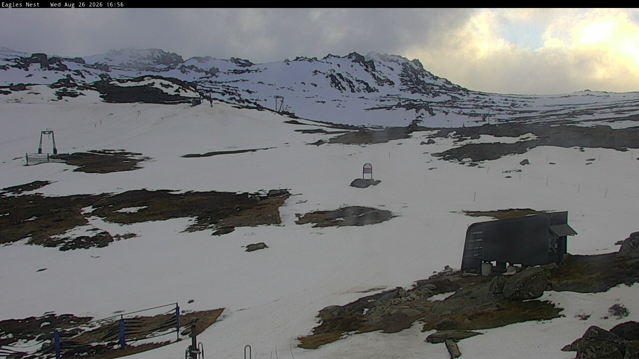 Thredbo Kosciuszko Walking Track snow cam captured at 26 August 2026 at 4:57 pm AEST