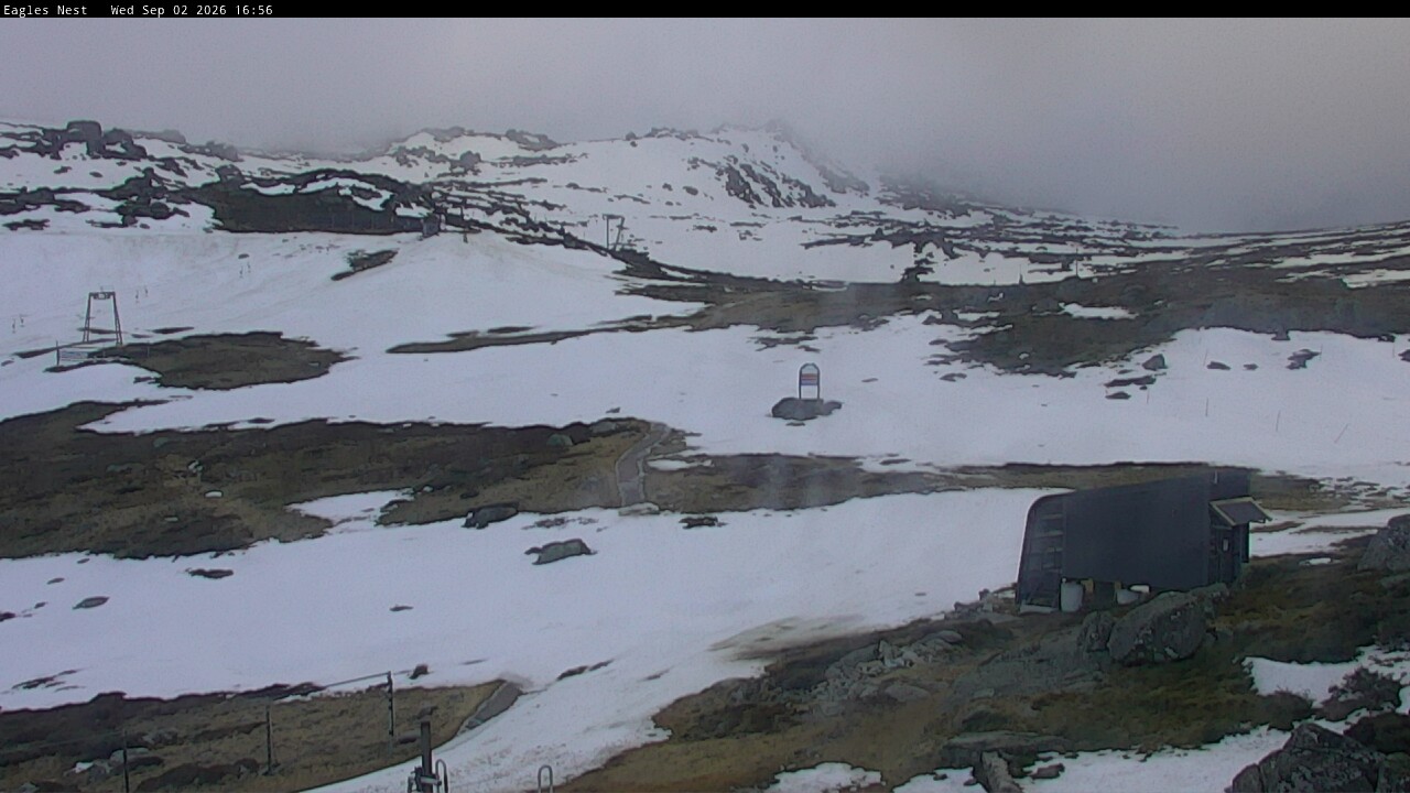 Thredbo Kosciuszko Walking Track snow cam captured at 2 September 2026 at 4:58 pm AEST