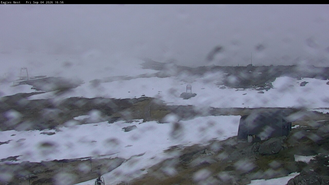 Thredbo Kosciuszko Walking Track snow cam captured at 4 September 2026 at 4:57 pm AEST