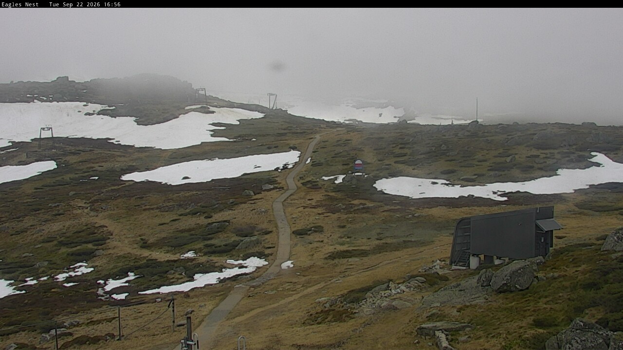 Thredbo Kosciuszko Walking Track snow cam captured at 22 September 2026 at 5:06 pm AEST