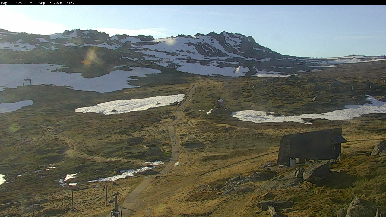 Thredbo Kosciuszko Walking Track snow cam captured at 23 September 2026 at 4:56 pm AEST