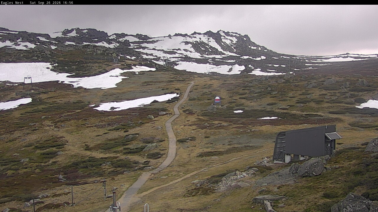 Thredbo Kosciuszko Walking Track snow cam captured at 26 September 2026 at 4:57 pm AEST