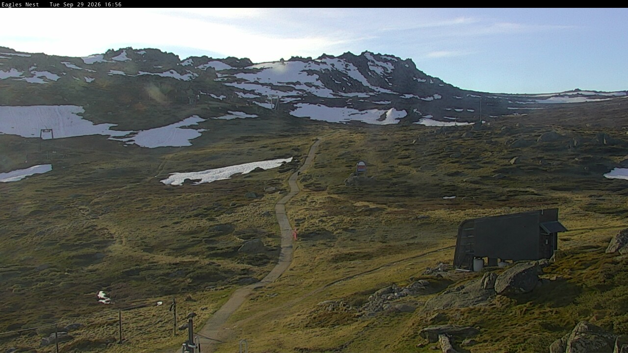 Thredbo Kosciuszko Walking Track snow cam captured at 29 September 2026 at 4:56 pm AEST