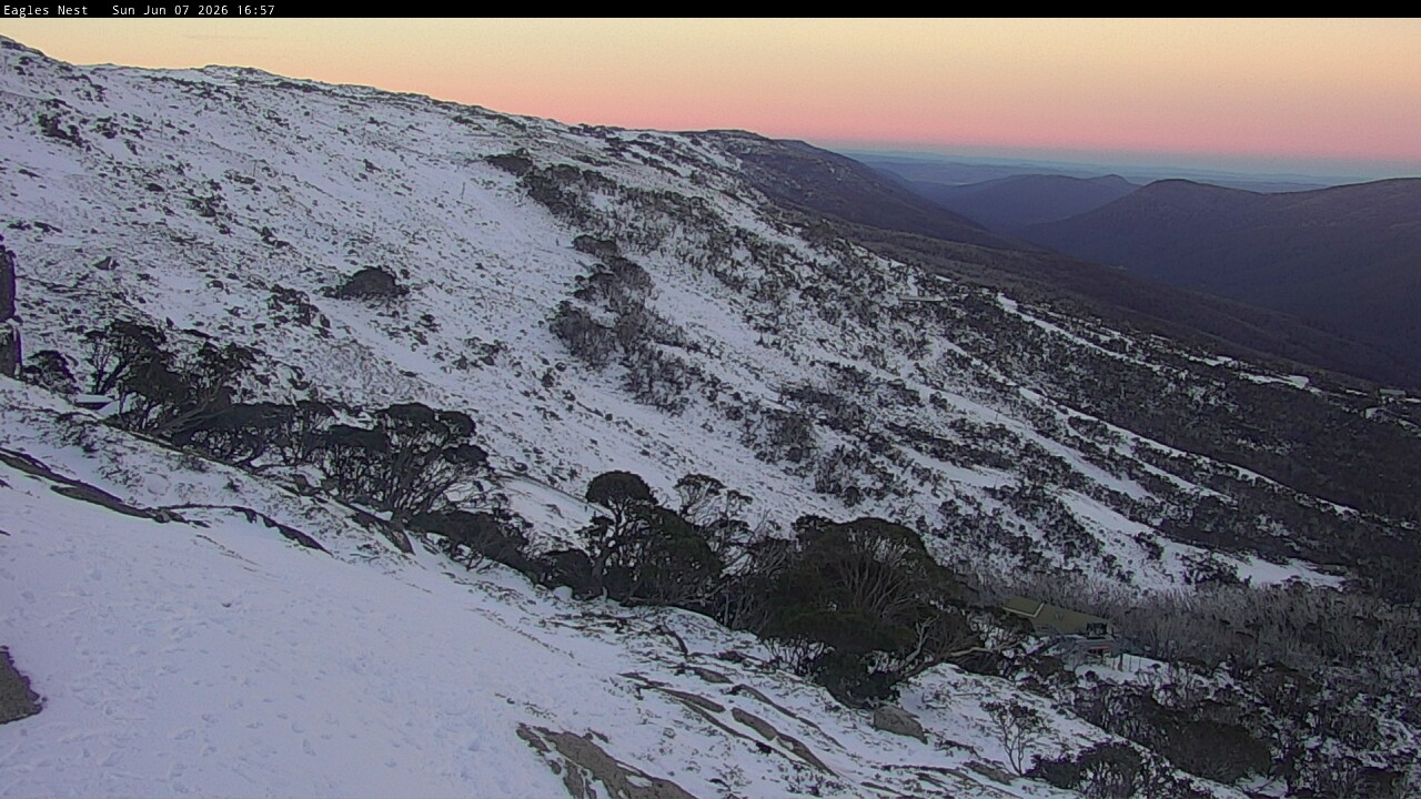 Thredbo Central Spur snow cam captured at 7 June 2026 at 11:05 pm AEST