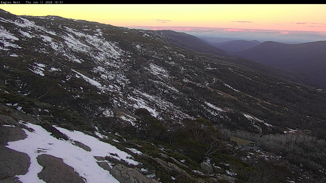 Thredbo Central Spur snow cam captured at 11 June 2026 at 5:02 pm AEST