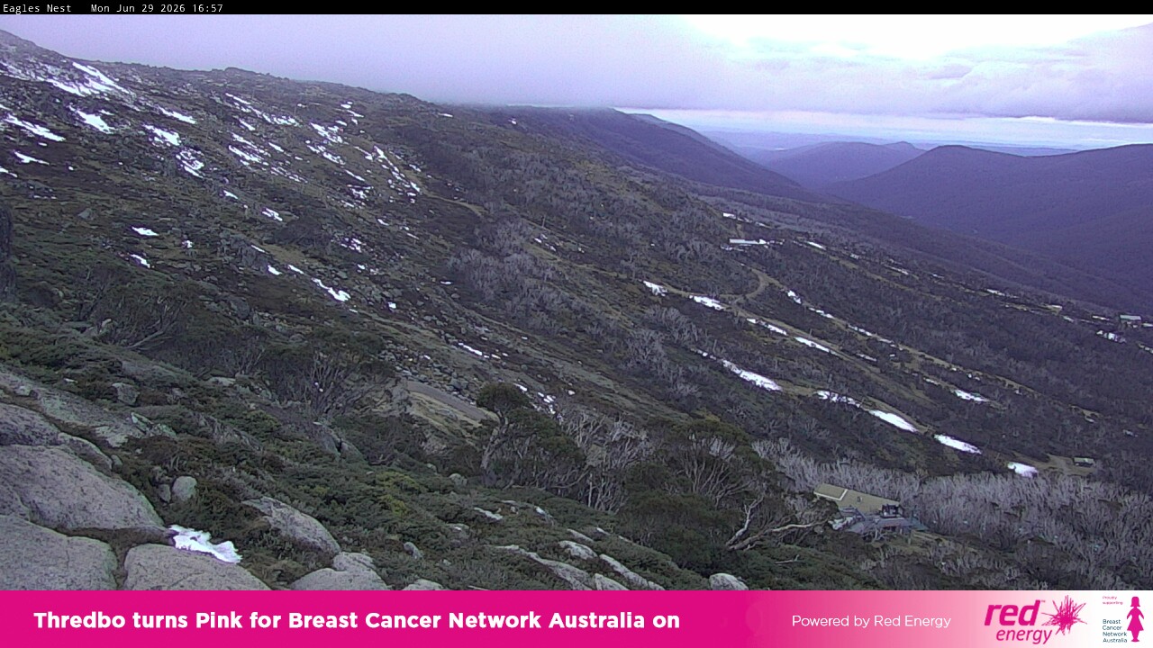 Thredbo Central Spur snow cam captured at 29 June 2026 at 5:00 pm AEST