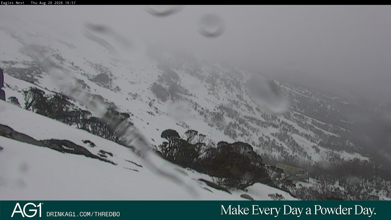 Thredbo Central Spur snow cam captured at 20 August 2026 at 5:02 pm AEST
