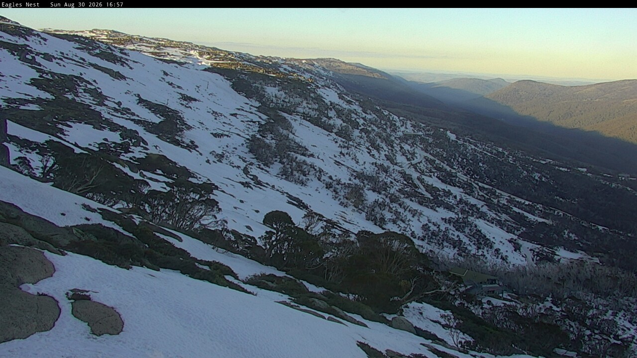 Thredbo Central Spur snow cam captured at 30 August 2026 at 5:01 pm AEST