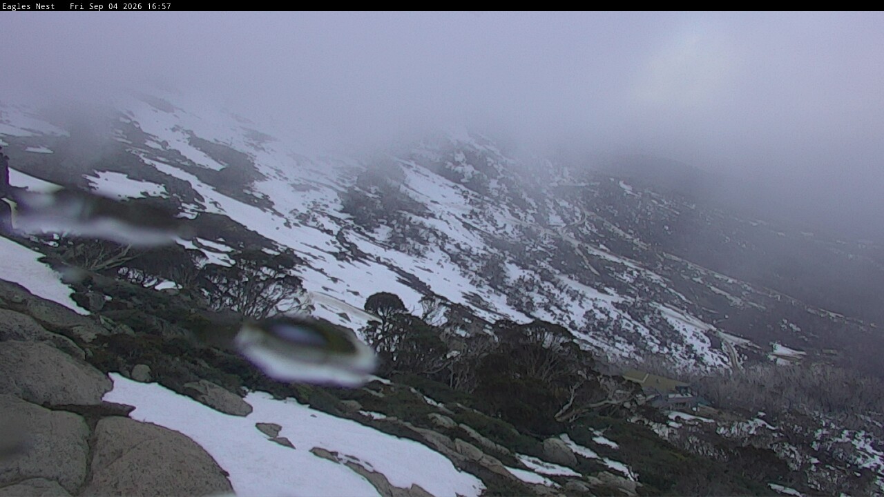Thredbo Central Spur snow cam captured at 4 September 2026 at 4:57 pm AEST