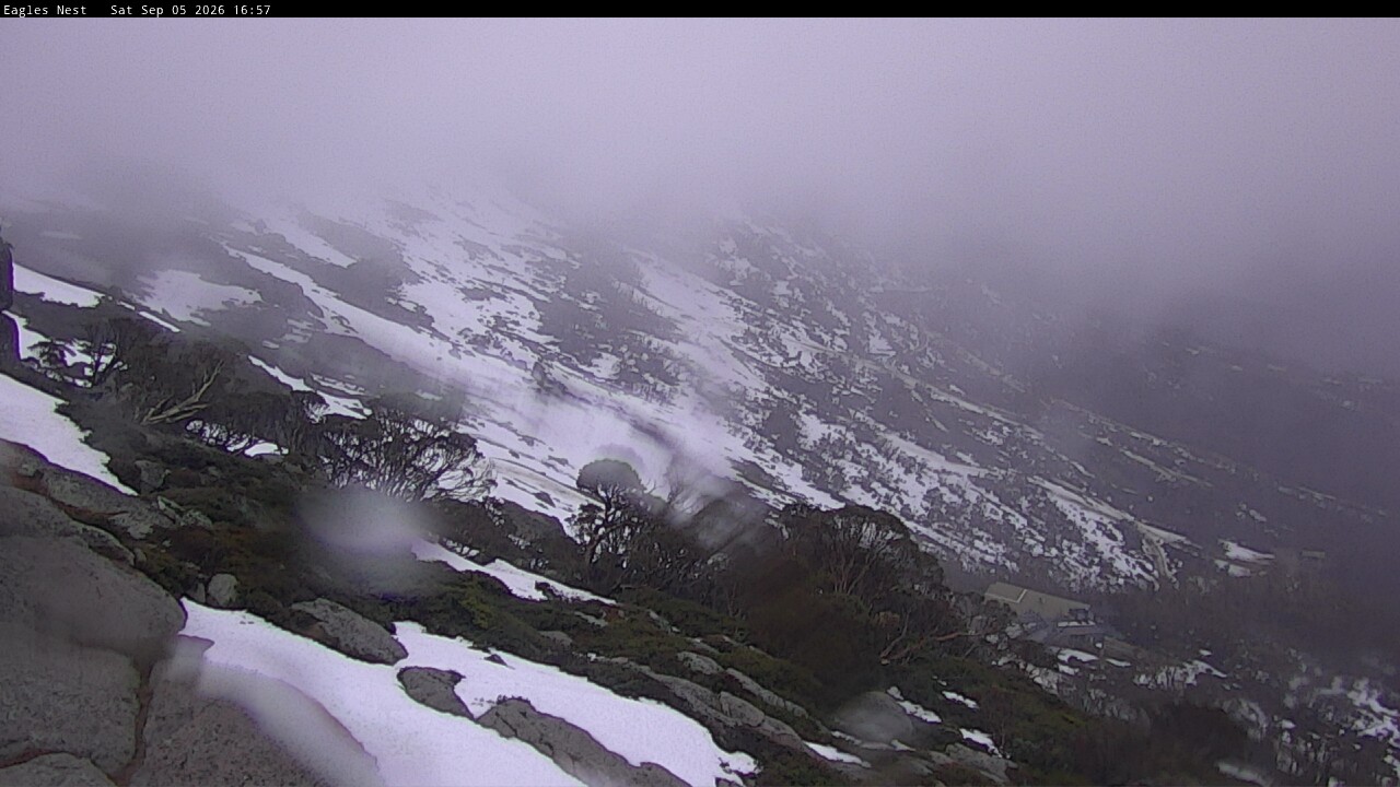 Thredbo Central Spur snow cam captured at 5 September 2026 at 5:08 pm AEST