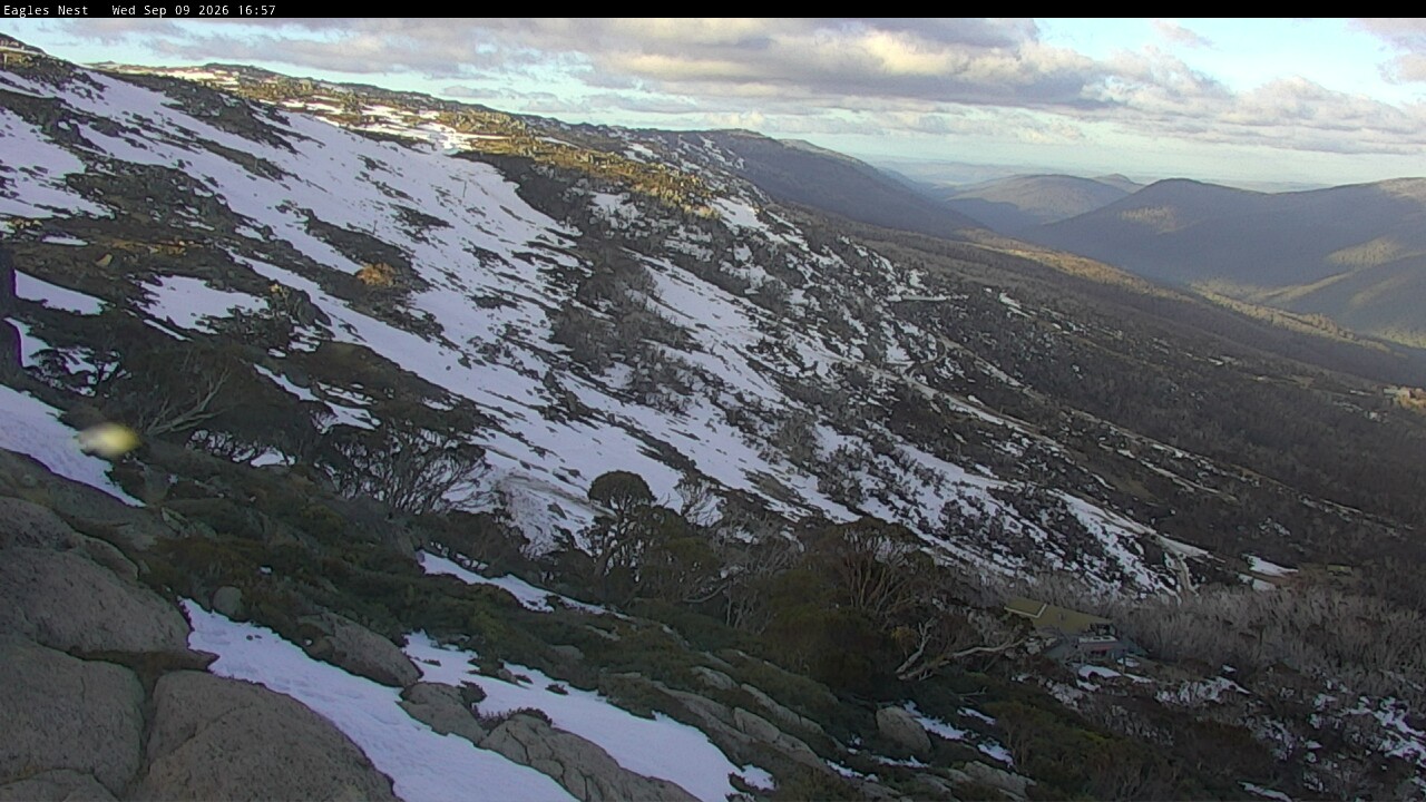 Thredbo Central Spur snow cam captured at 9 September 2026 at 5:05 pm AEST