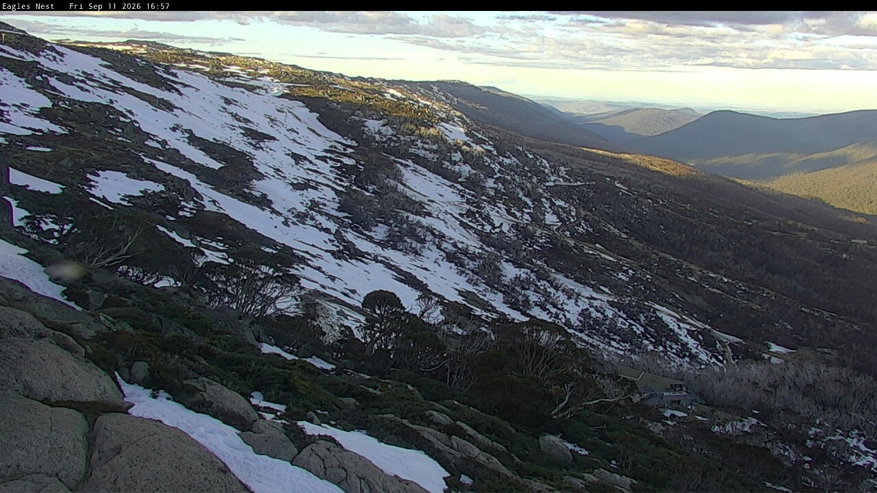 Thredbo Central Spur snow cam captured at 11 September 2026 at 5:04 pm AEST